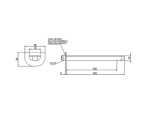 Излив для смесителя Remer Infinity 91IL Хром