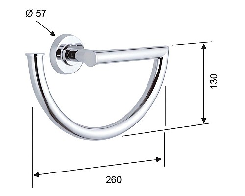 Кольцо для полотенец Remer Arte AR44CR Хром