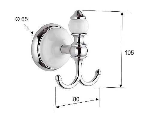 Двойной крючок Remer Epoca EP50CR Хром