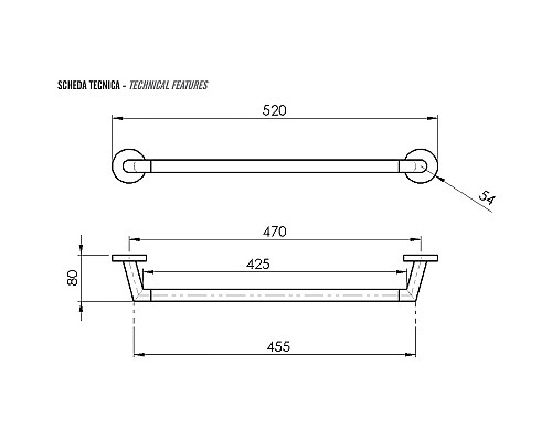 Полотенцедержатель Remer Guest GS40NO Черный матовый