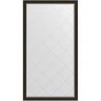 Зеркало Evoform Exclusive-G Floor 198х109 с гравировкой в багетной раме - Черное дерево с золотом 71 мм