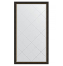 Зеркало Evoform Exclusive-G Floor 198х109 с гравировкой в багетной раме - Черное дерево с золотом 71 мм