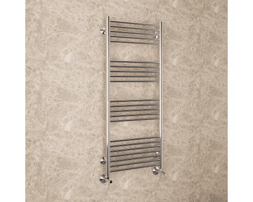 Водяной полотенцесушитель Terminus Аврора П20 500х1000 4670078529381 Хром, нижнее подключение, G 1/2" ВР, с угловым соединением