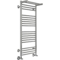 Водяной полотенцесушитель Terminus Аврора П20 400x1000 4670078529435 с полкой Хром, нижнее подключение, G 1/2" ВР, с угловым соединением