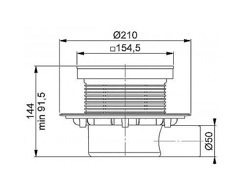 Душевой трап Bettoserb 13000088B с решеткой под плитку