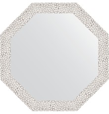 Зеркало Evoform Octagon 48х48 в багетной раме - Чеканка белая 46 мм