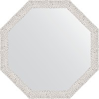 Зеркало Evoform Octagon 58х58 в багетной раме - Чеканка белая 46 мм