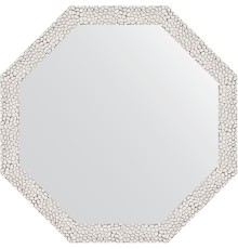 Зеркало Evoform Octagon 58х58 в багетной раме - Чеканка белая 46 мм