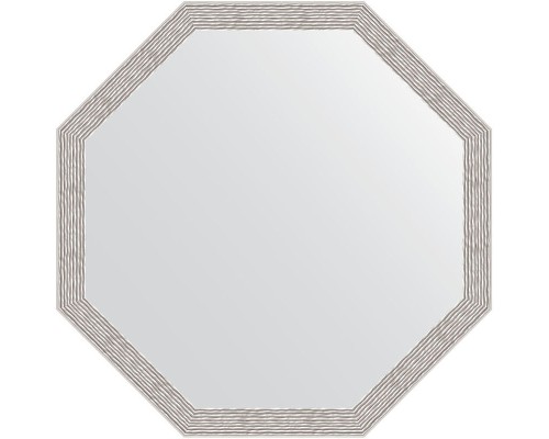 Зеркало Evoform Octagon 68х68 BY 3684 в багетной раме - Волна алюминий 46 мм