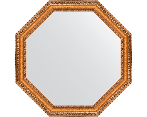 Зеркало Evoform Octagon 62х62 BY 3707 в багетной раме - Золотые бусы на бронзе 60 мм