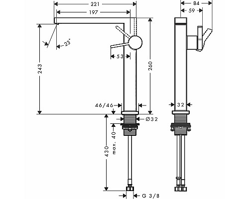 Смеситель для раковины Hansgrohe Tecturis E 73070700 Белый матовый