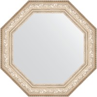 Зеркало Evoform Octagon 81х81 в багетной раме - Виньетка серебро 109 мм