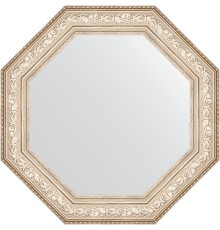 Зеркало Evoform Octagon 81х81 в багетной раме - Виньетка серебро 109 мм