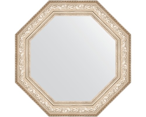 Зеркало Evoform Octagon 81х81 в багетной раме - Виньетка серебро 109 мм