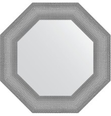 Зеркало Evoform Octagon 57х57 в багетной раме - Серебряная кольчуга 88 мм