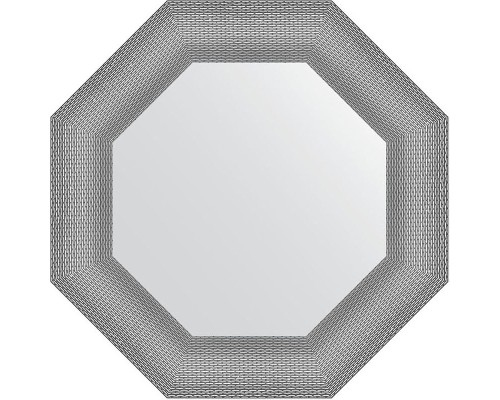 Зеркало Evoform Octagon 57х57 BY 3877 в багетной раме - Серебряная кольчуга 88 мм