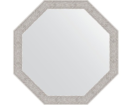 Зеркало Evoform Octagon 53х53 BY 3959 в багетной раме - Волна алюминий 46 мм