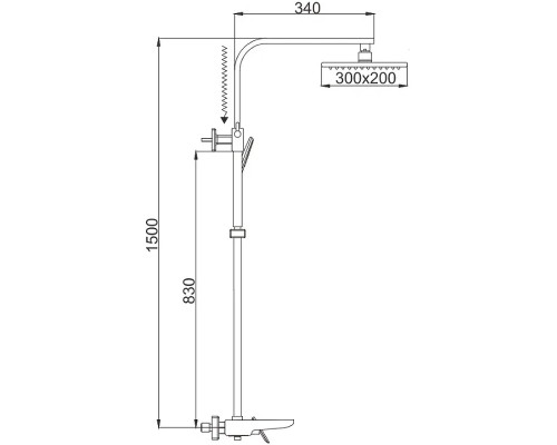 Душевая система Rose R16F Белая Хром
