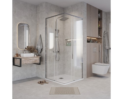 Душевой уголок Grossman Galaxy 90х90 300.K33.01.9090.10.00 профиль Хром стекло прозрачное