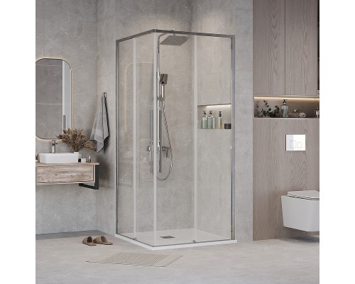 Душевой уголок Grossman Galaxy 90х90 300.K33.01.9090.10.00 профиль Хром стекло прозрачное
