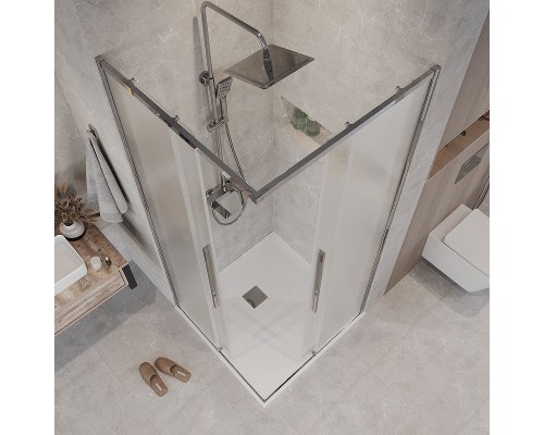 Душевой уголок Grossman Galaxy 90х90 300.K33.01.9090.10.02 профиль Хром стекло шиншилла