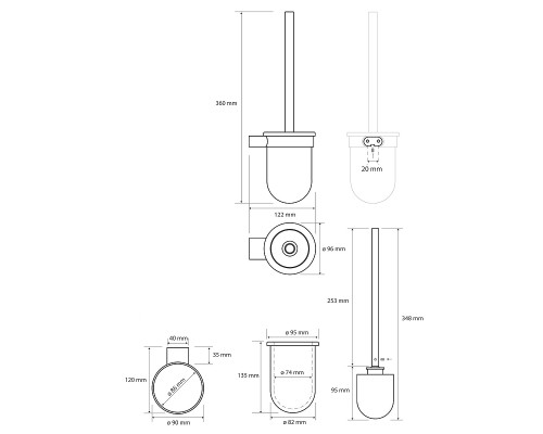 Ершик для унитаза Bemeta Organic Black 167113140 Черный матовый