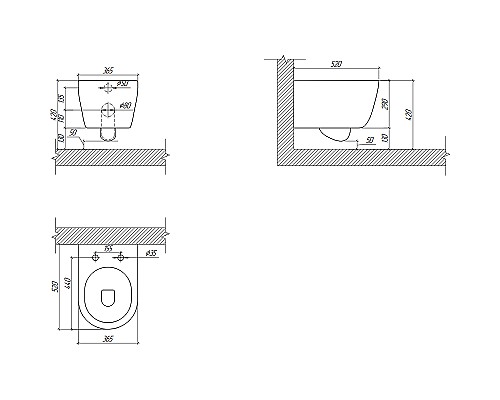 Комплект унитаза с инсталляцией Aquatek Set Aquatek Поларис-024 4в1 с сиденьем Микролифт и клавишей смыва Хром матовый