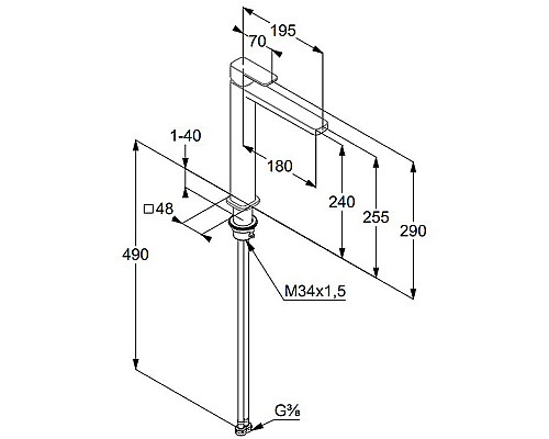 Смеситель для раковины Kludi Renon 422980575 Хром