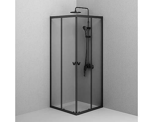 Душевой уголок AM.PM Sunny 80х80 W87G-403-8080-BT профиль Черный матовый стекло прозрачное