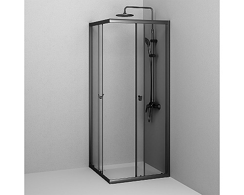 Душевой уголок AM.PM Sunny 80х80 W87G-403-8080-BT профиль Черный матовый стекло прозрачное