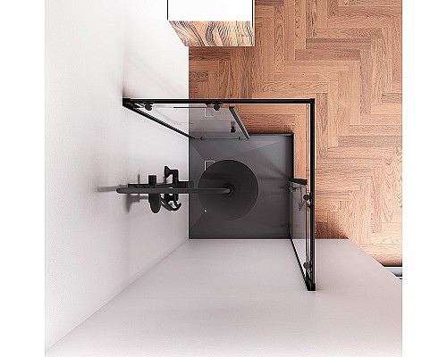 Душевой уголок AM.PM Sunny 80х80 W87G-403-8080-BT профиль Черный матовый стекло прозрачное