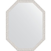 Зеркало Evoform Octagon 68x88 в багетной раме - Чеканка белая 46 мм