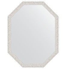 Зеркало Evoform Octagon 68x88 в багетной раме - Чеканка белая 46 мм