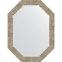 Зеркало Evoform Octagon 62x82 в багетной раме - Соты титан 70 мм