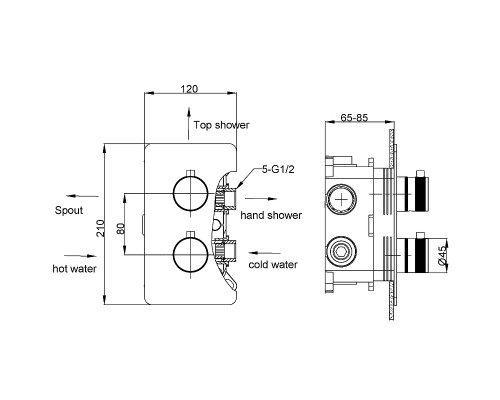 Смеситель для душа Boheme Cell 134-3-MW с термостатом Белый матовый
