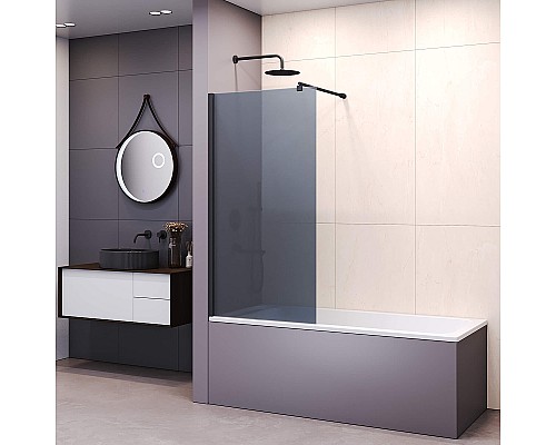 Шторка на ванну RGW Screens SC-050B 70х149 351105007-34 профиль Черный стекло тонированное