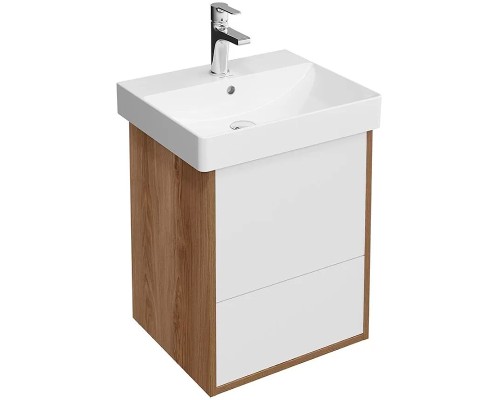 Тумба под раковину Kerama Marazzi Pro 50 подвесная Белая матовая Швейцарский вяз