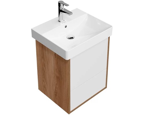 Тумба под раковину Kerama Marazzi Pro 50 подвесная Белая матовая Швейцарский вяз