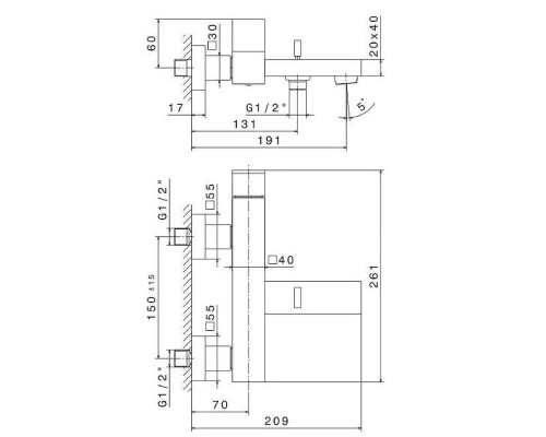 Смеситель для ванны Kerama Marazzi Futura 66440KM.01.093 Черный матовый
