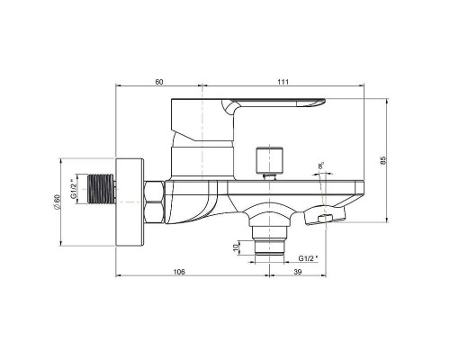 Смеситель для ванны Kerama Marazzi Sonata P4YO111B4KM Черный матовый
