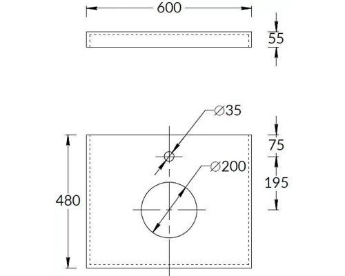 Столешница под раковину Kerama Marazzi Canaletto Про Чементо 60 CN60.DD507020R Коричневая темная матовая