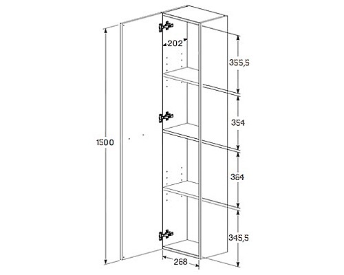 Шкаф пенал Roca Victoria 30 A857564806 подвесной Белый глянец
