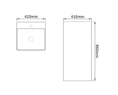 Раковина SantiLine 42 SL-4005MM Мрамор матовый