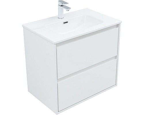 Тумба под раковину Aquanet Милан 70 336368 подвесная Белый глянец