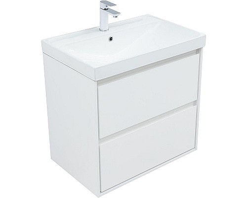 Тумба под раковину Aquanet Милан 70 336368 подвесная Белый глянец