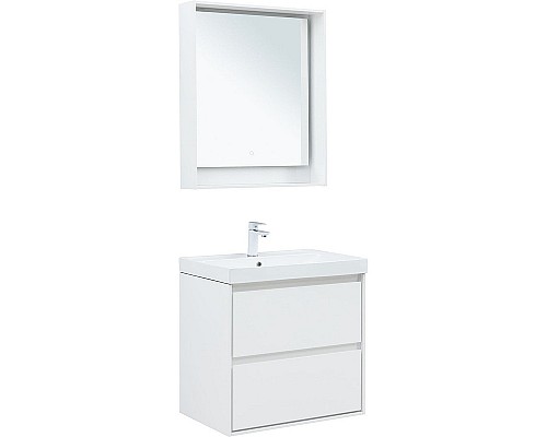 Тумба под раковину Aquanet Милан 70 336368 подвесная Белый глянец