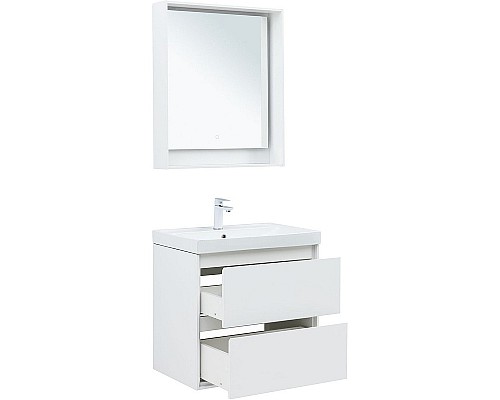 Тумба под раковину Aquanet Милан 70 336368 подвесная Белый глянец