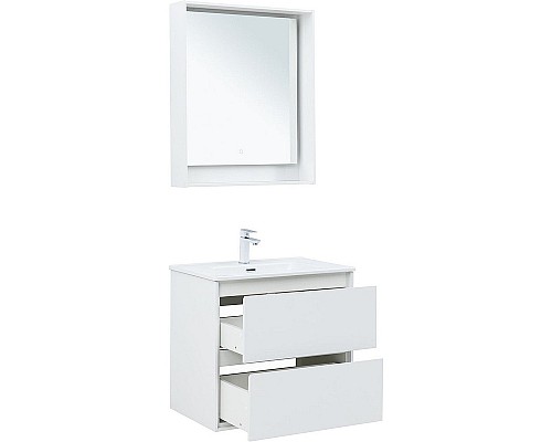 Тумба под раковину Aquanet Милан 70 336368 подвесная Белый глянец