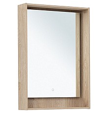 Зеркало Aquanet Милан 60 336403 с подсветкой Дуб светлый с сенсорным выключателем