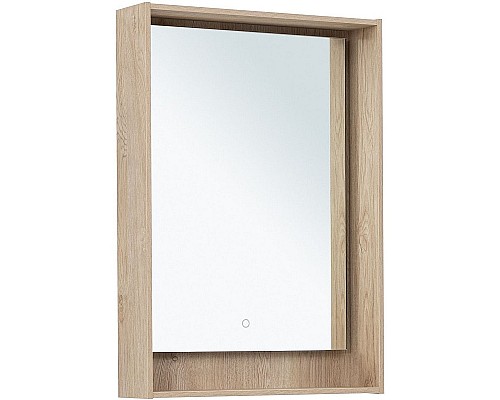Зеркало Aquanet Милан 60 336403 с подсветкой Дуб светлый с сенсорным выключателем